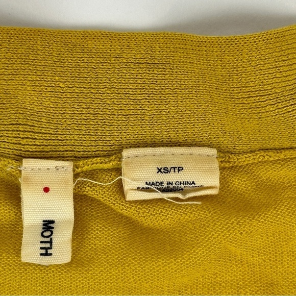 Moth Cardigan Sweater Womens XS/TP Mustard Yellow - Picture 3 of 11
